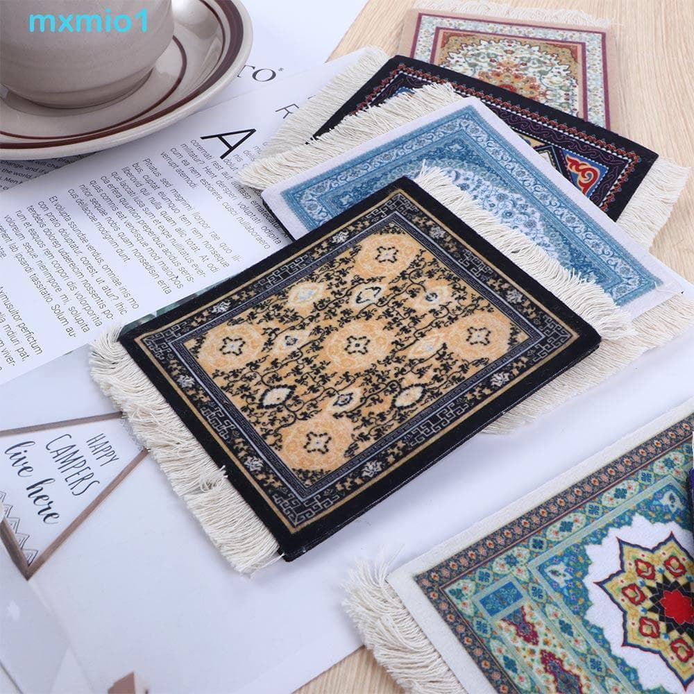 MXMIO1 Tapete De Mesa Antiderrapante Com Borla Almofada Acessórios De Cozinha Estilo Persa Retro Padrão Coaster