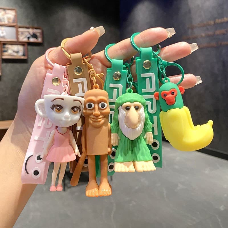 Tralalero Tralala Chaveiros Tung Thur Brainrot Anime Figuras De Ação Chaveiro Pingente Brinquedos