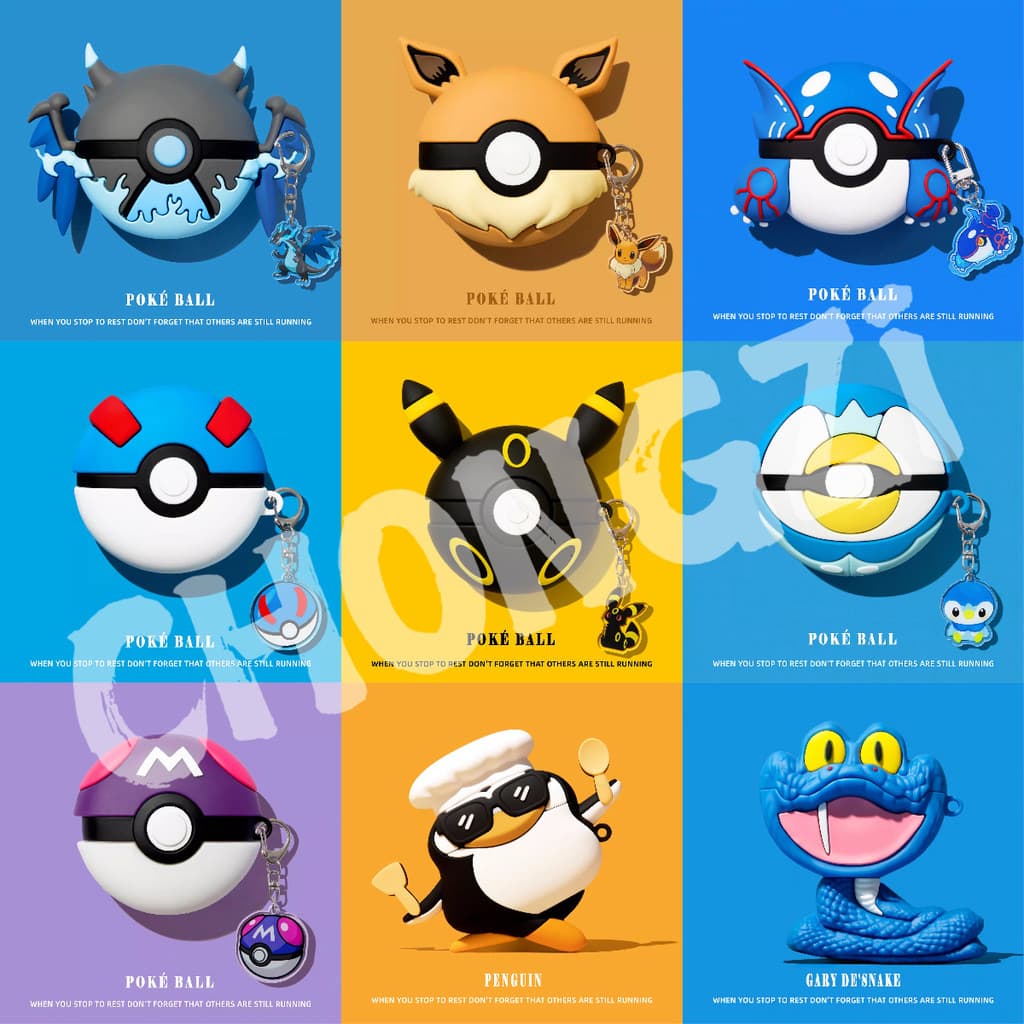 Para AirPods 4 pro3 2025 Capa De PVC Bola Pokémon De Desenho Animado Com Corrente De Corda Pendente pro 2 3 Protetora De
