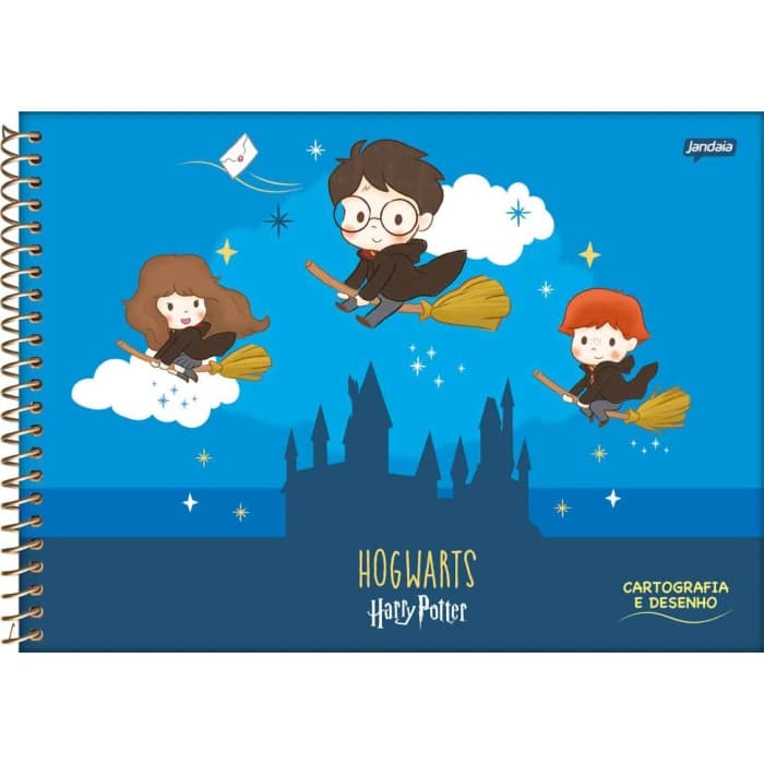 Caderno Cartografia Desenho Harry Potter HP 96 folhas