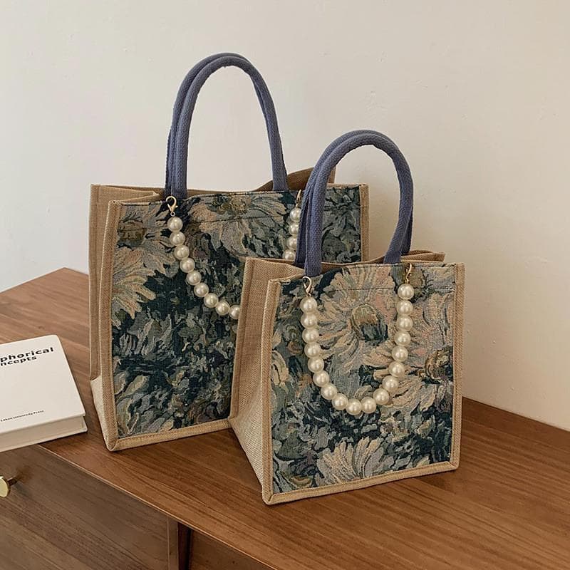 Bolsa de lona de linho bolsa feminina grande capacidade sacola novo estilo moda passeio dos desenhos animados sacola de