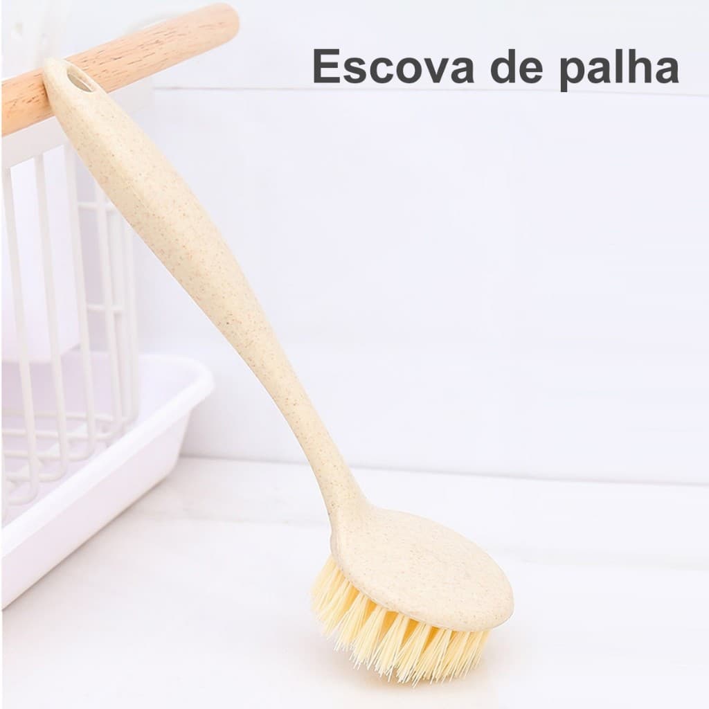 Escova para Limpeza com e Cerdas de Fibra de Trigo Multiuso na Cozinha