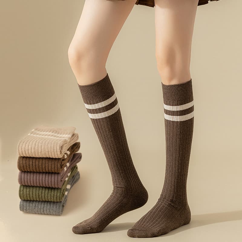 Meias na altura do joelho femininas meias de panturrilha algodão puro primavera outono inverno tubo longo japonês JK Ret