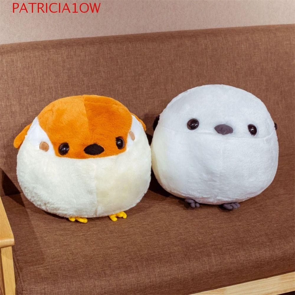 PATRICIA1OW Brinquedo de pelúcia redondo para pardal rechonchudo, brinquedo realista, fofo