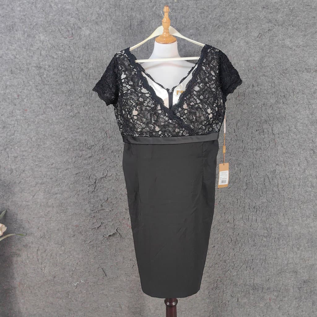 Extra grande vestido curto de meia-idade com decote em v Casual simples todos os dias mais magro olhar All-Match vestido