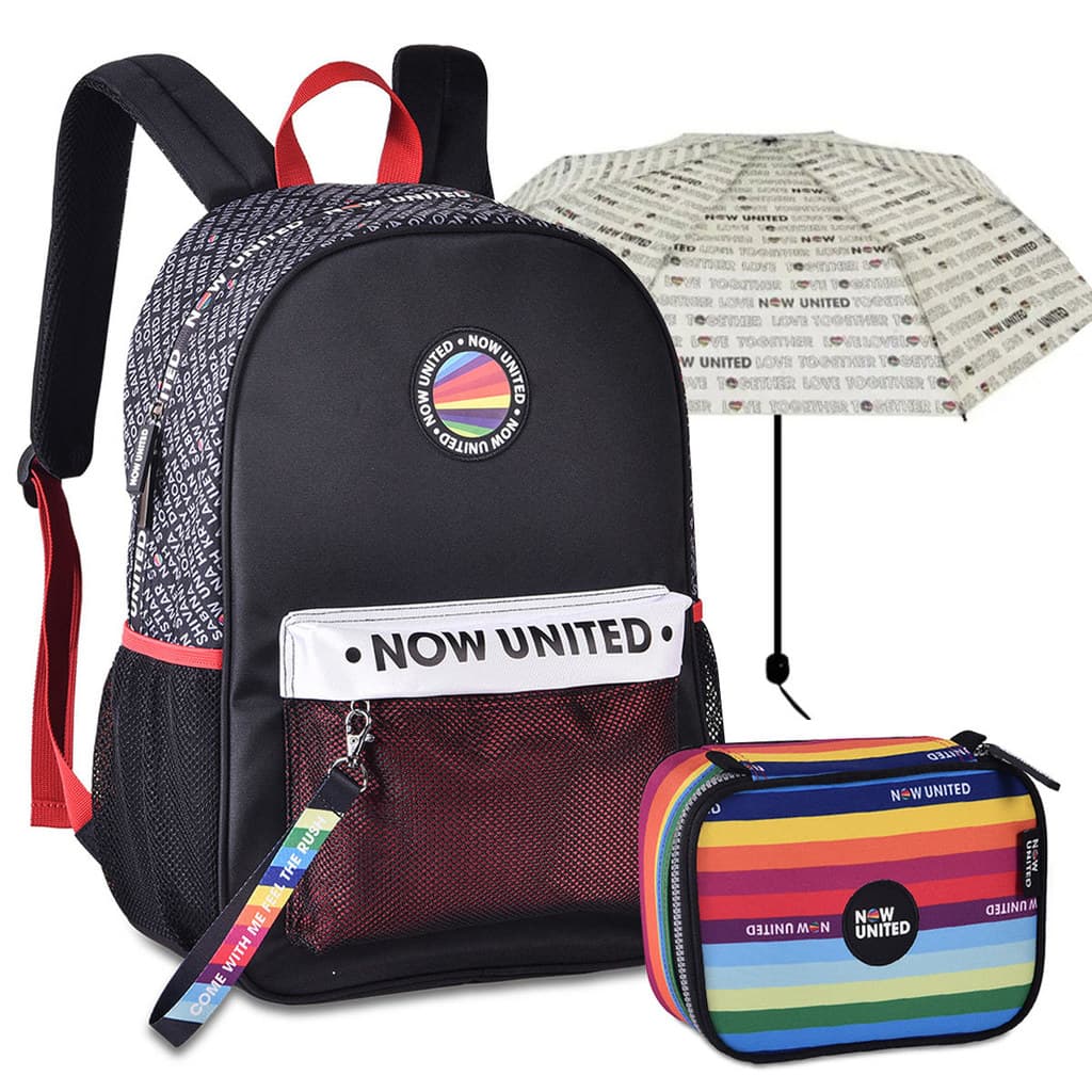 Kit Now United Mochila Escolar com Estojo Juvenil Promoção