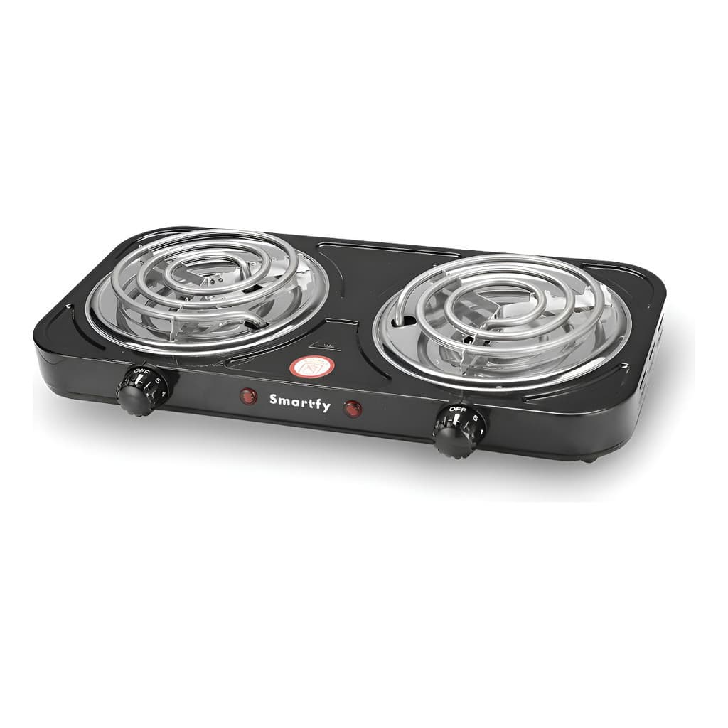 Fogão Elétrico Portátil 2 Bocas 2000W Smartfy Mesa Compacto Cozinha Rápida
