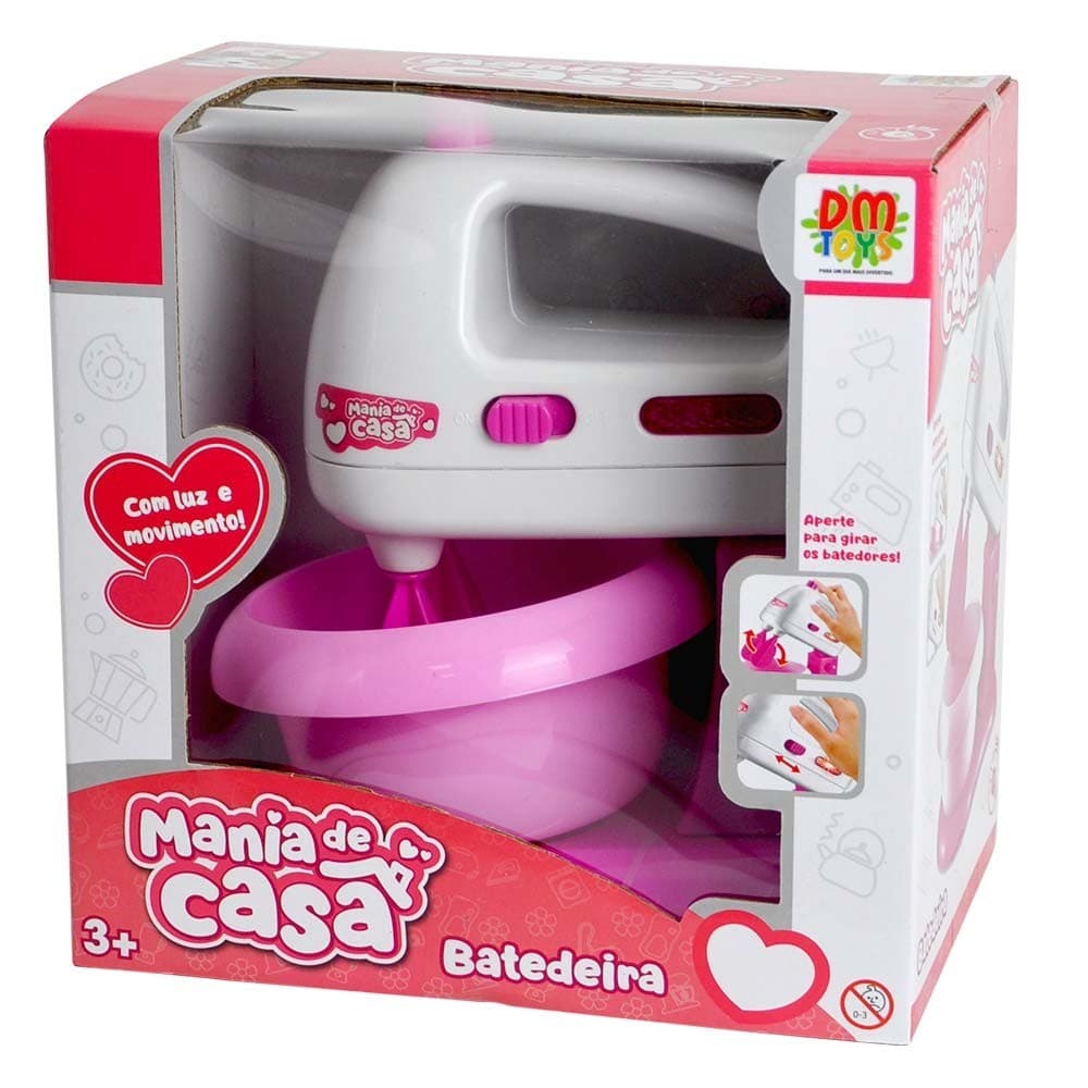 Batedeira de Brinquedo Mania de Casa com Luz e Movimento DM Toys DMT6669