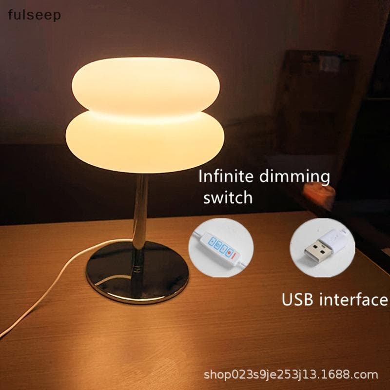 [fulseep] Abajur De Cabeceira Para Quarto , Estilo Cremoso , Plugue USB , Escurecimento Tricolor , Sala De Estar , Estud