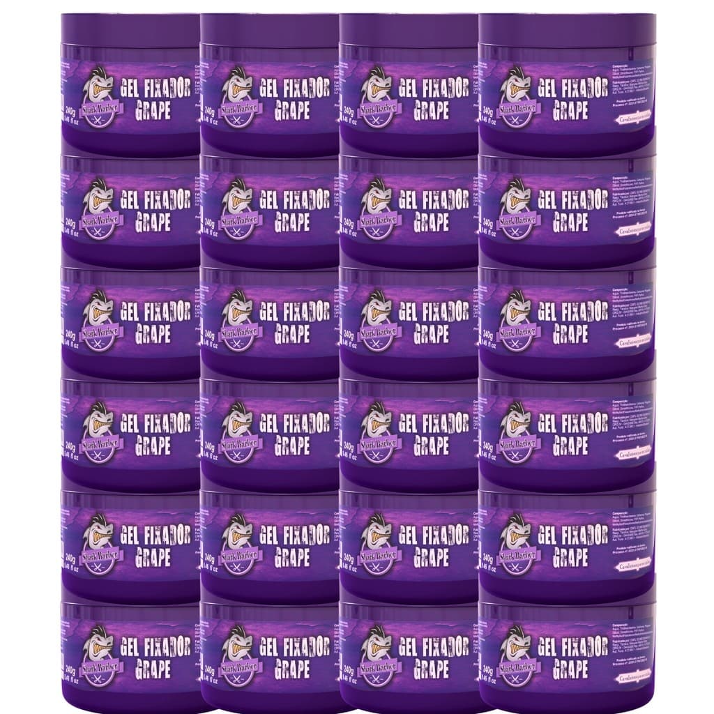 KIT C/24 UN GEL COLA GRAPE (UVA) SHARK BARBER 240G