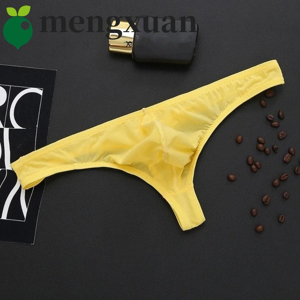 MENGXUAN1 Tangas De Seda Gelada , Roupa Íntima Masculina Ultrafina Transparente , Cuecas De Cintura Baixa , Calcinha Tra