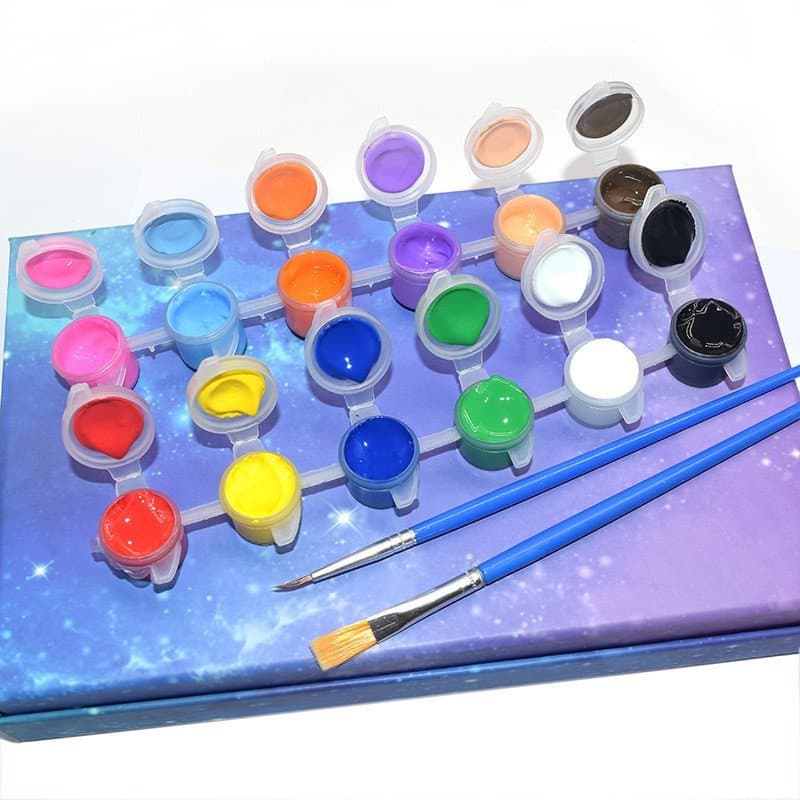 Diretamente do fabricante: Conjunto de 6 peças de tinta acrílica de 3ml em 12 cores com pincéis para pintura e arte em g