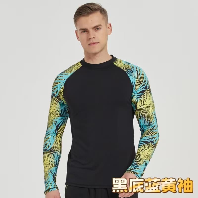 Âmbar pedido exterior maiô masculino terno de mergulho praia protetor solar surf Rafting maiô de manga comprida topo J