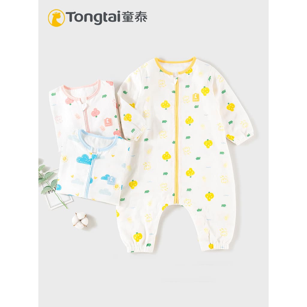 Tongtai ar condicionado quarto bebê saco de dormir primavera verão estilo fino puro algodão gaze bebê Split-perna saco d