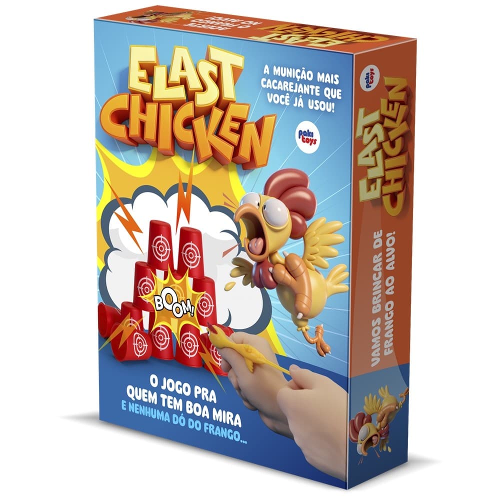 Jogo Elast Chicken Brinquedo Lançador Alvos