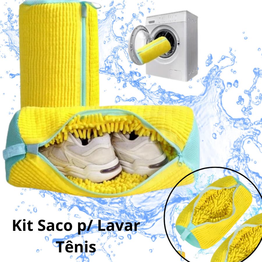 Saco De Lavagem Tenis Sapatos Para Máquina De Lavar Cor Saca Pra Lava Sapato Com Ziper