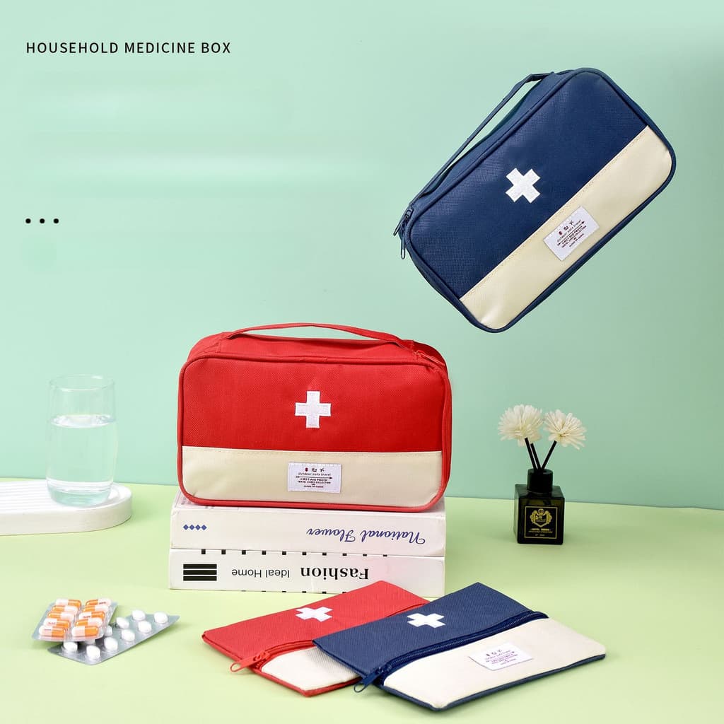 Bolsa de remédios portátil para viagem Bolsa de armazenamento de medicamentos de emergência