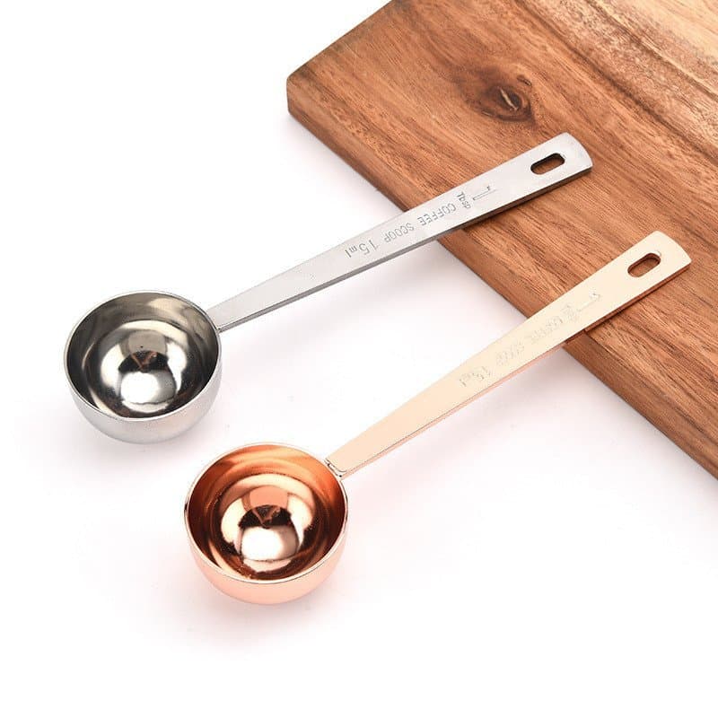 Colher de café pronta para uso, colher medidora de aço inoxidável de 30ML, colher medidora de cozinha, colher medidora d