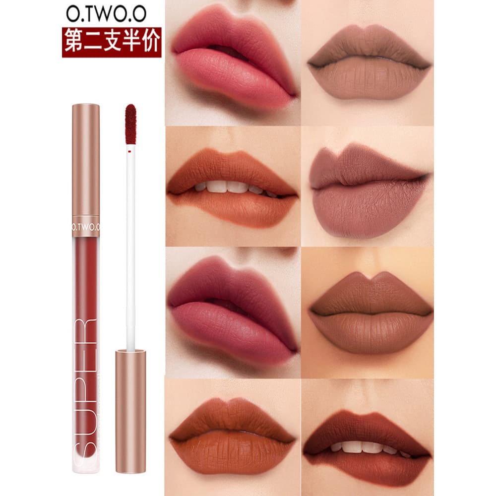 OTWOO Europeu Americano Antiaderente Copo Lip Glaze Fosco Não-Desbotamento de Longa Duração Matte Dye Lip Líquido Não-De