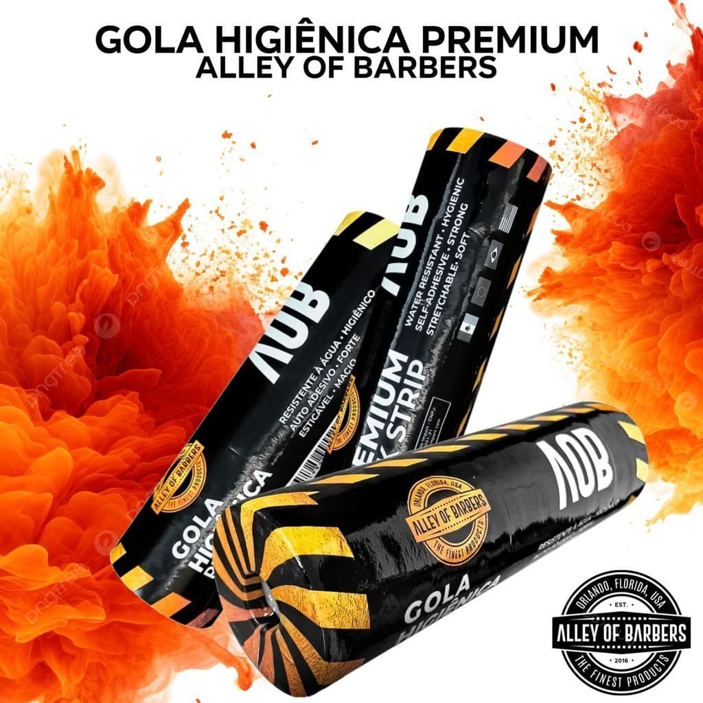 Kit 1500 Golas Higiênicas Descartáveis Alley of Barbers | 15 Rolos Profissional Barbearia Cola Forte