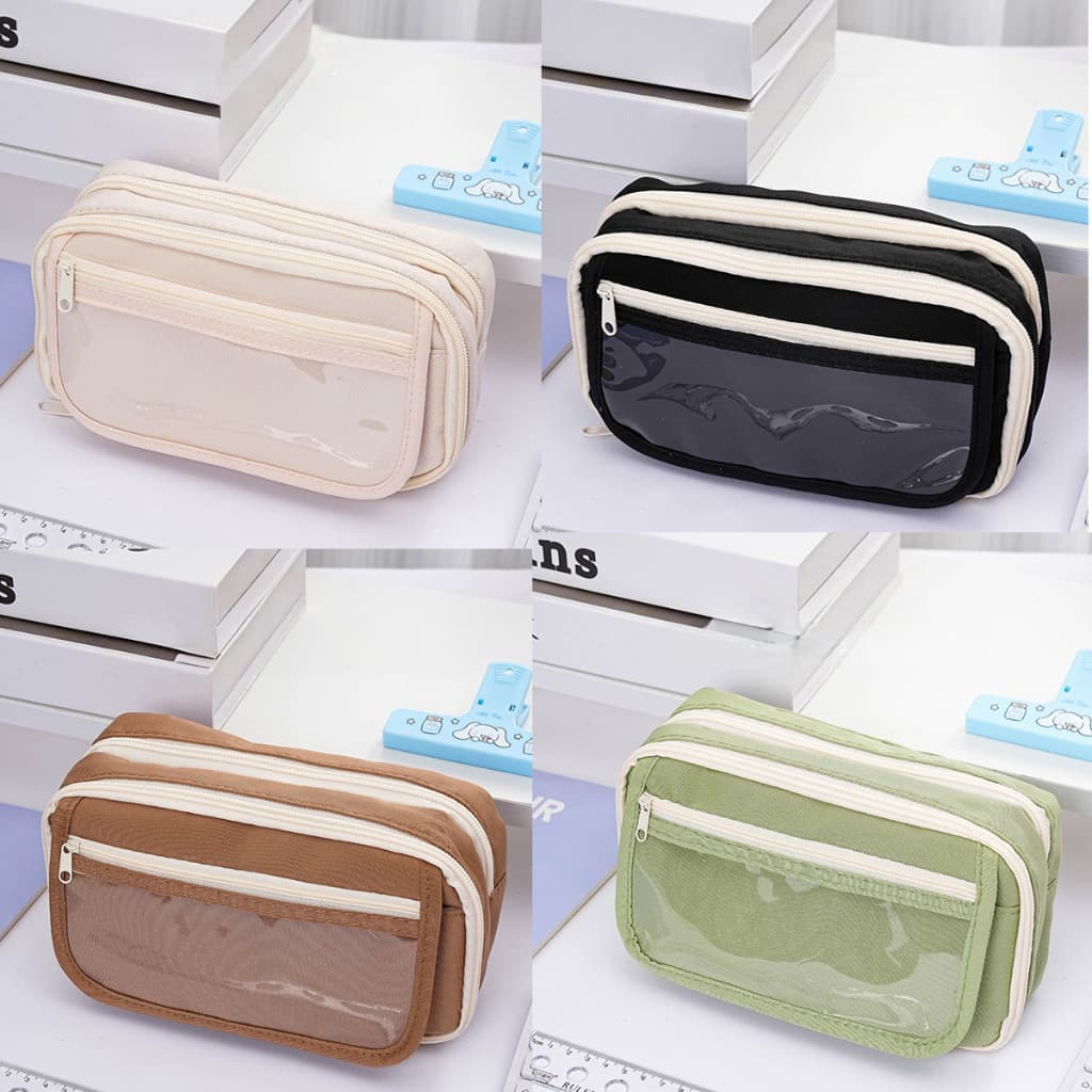 Bolsa estojo Tecido Oxford de Lápis Grande Capacidade com 9 Divisórios para estudar ou organiza seu material de papelari