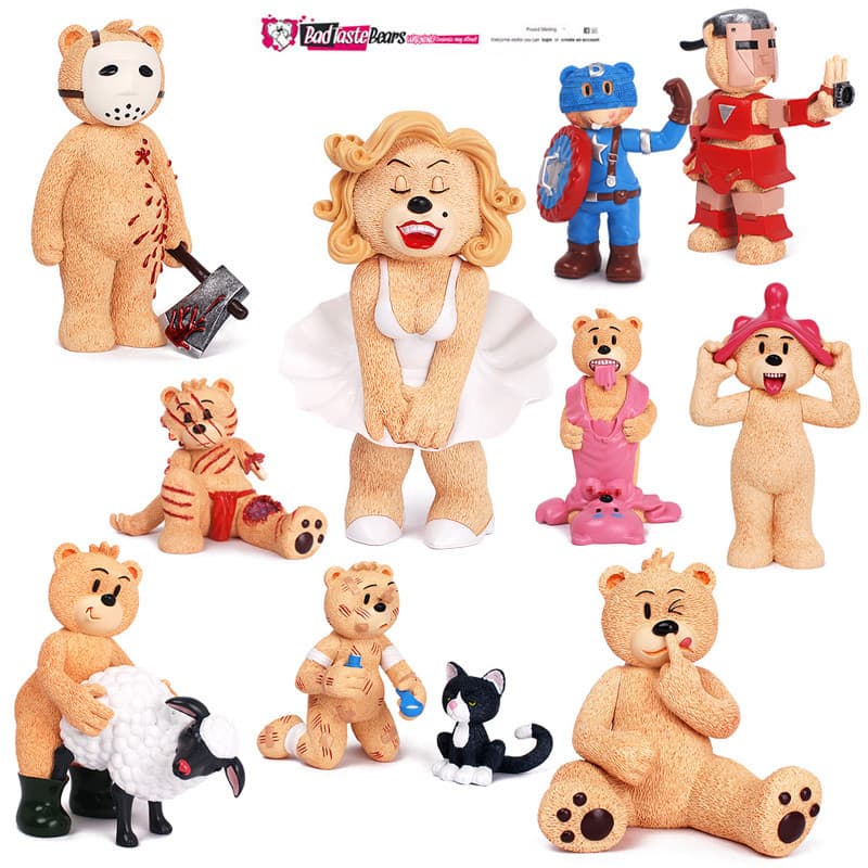 Ursos de sabor ruim sabor pesado britânico BT1 urso de pelúcia mau mau urso Rogue urso Pervert urso figura produto genuí