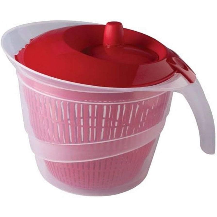 Secador Centrífuga de Saladas e Verduras Manual Plasútil 2,8L Praticidade Polipropileno Vermelho SB