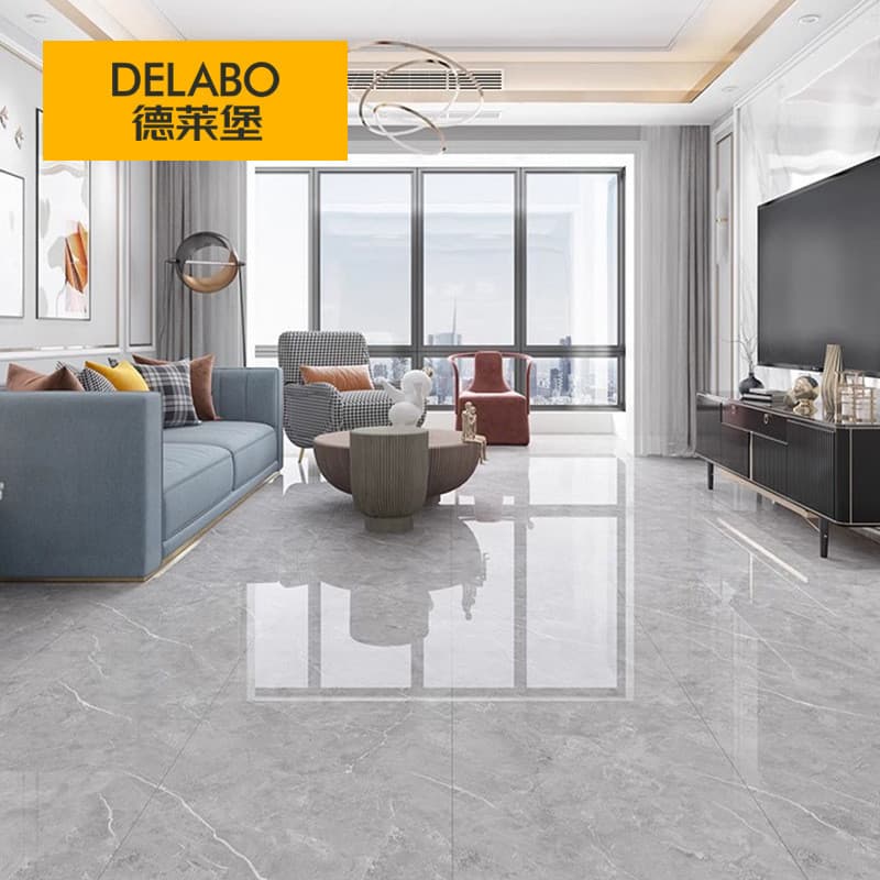 Delaibao cinza macio diamante esmalte azulejo de mármore de corpo inteiro 600x1200 sala de estar placa grande azulejo an