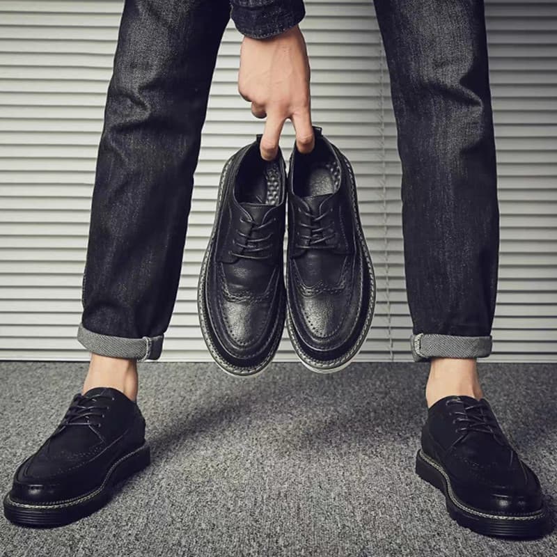 Outono masculino sapatos casuais versão coreana na moda negócios aumentando Brooke sapatos masculinos britânico All-Matc