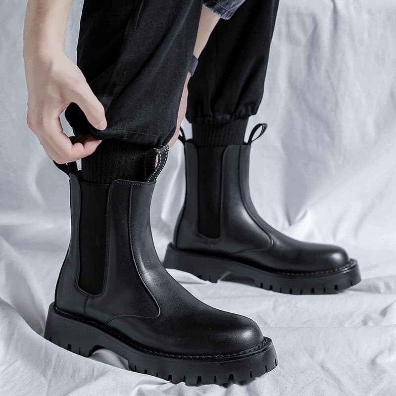 Chelsea botas masculinas de verão botas de cigarro finas de cano alto Martin botas masculinas estilo high Street estilo