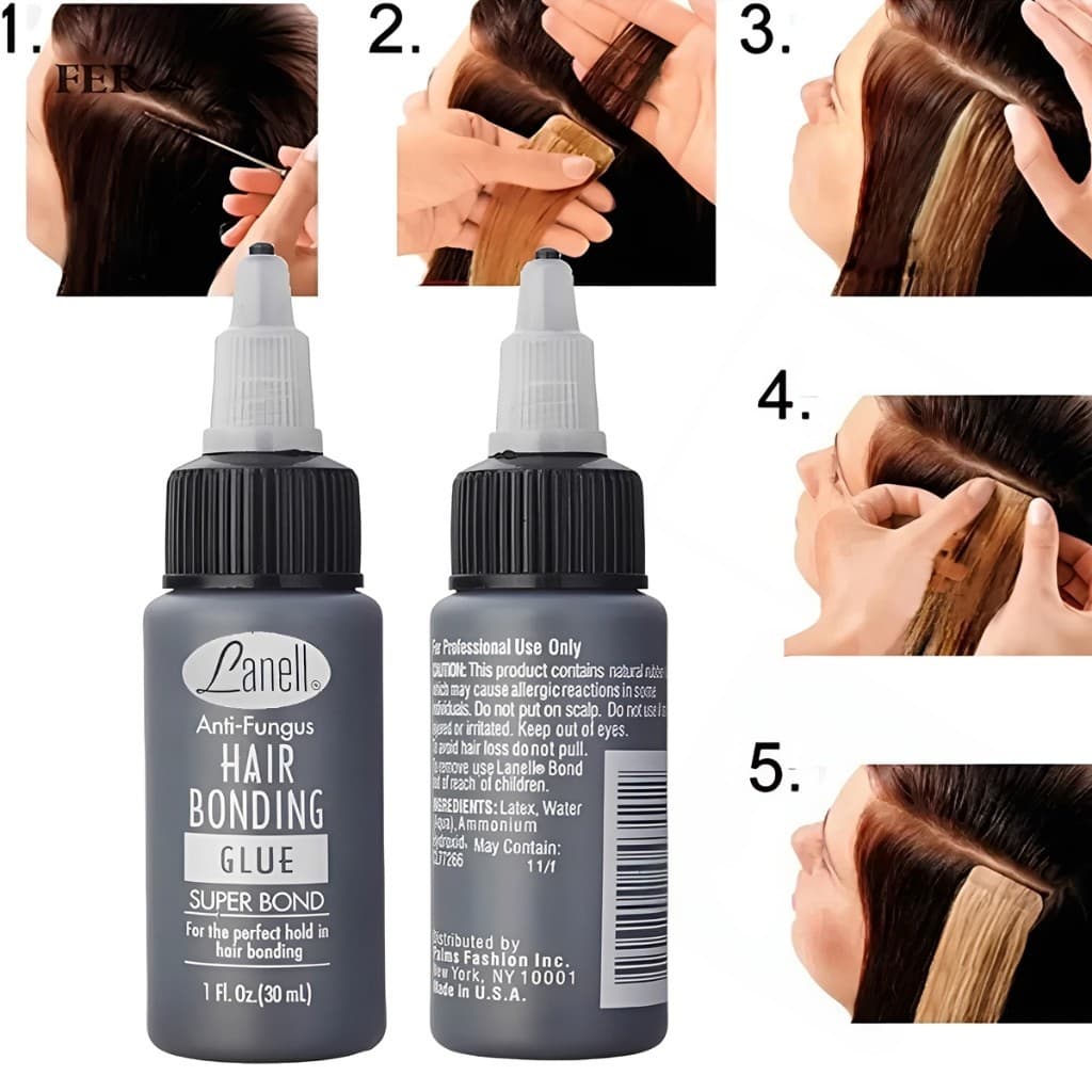 Cola lanell 30ml para cabelo e cílios hair bonding glue super bond