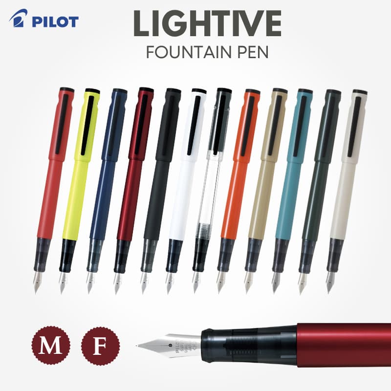 PILOT Lightive Fountain Pen - Fine/Medium Nib Collection