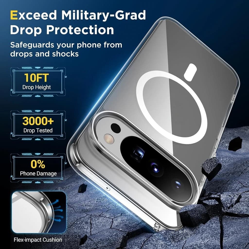 Para Google Pixel 10 11 9 Pro XL 10a 9a 8a 7a 6a 8 7 6 Capa De Telefone Magnética Forte Transparente TPU Macio Airbag De