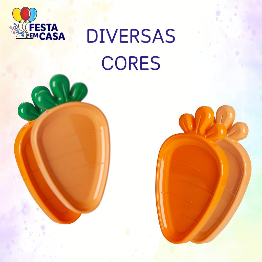 Kit 5 Bandejas Petisqueiras Cenoura Páscoa Várias Cores
