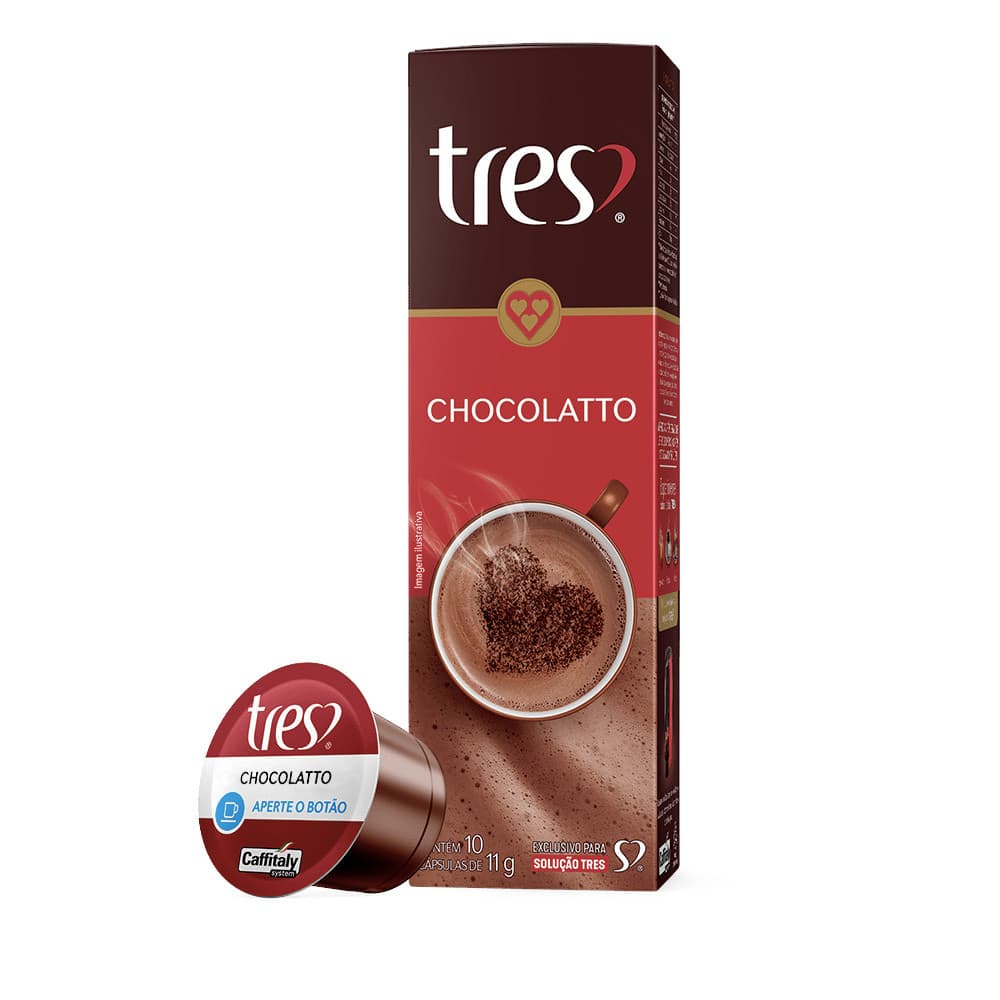 C谩psulas de Chocolate Quente 3 Cora莽玫es - 10 un