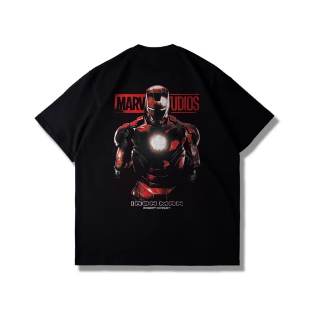 Camiseta Unissex Plus Size Em Algodão Puro Com Estampa Do Homem De Ferro Da Marvel