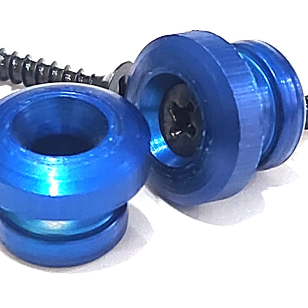 Roldana alça de violão guitarra baixo viola caipira cavaquinho ukulele Com Parafuso Azul - 02 peças