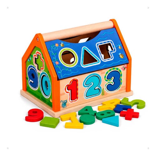 Brinquedo Casinha Atividades Madeira Multifunção Formas Geométricas Pedagógico  Didático Montessori