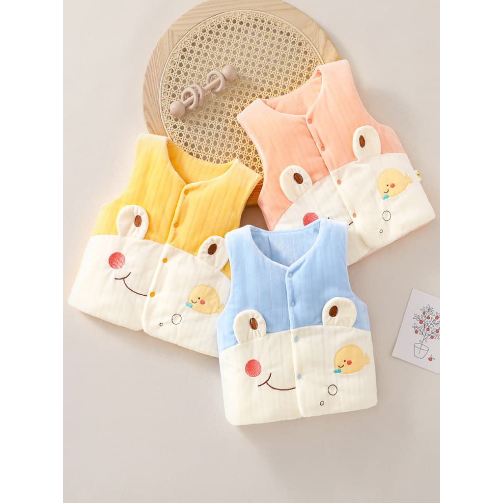 Colete de bebê outono inverno forro engrossado quente superior exterior Wear masculino feminino colete de bebê recém-nas