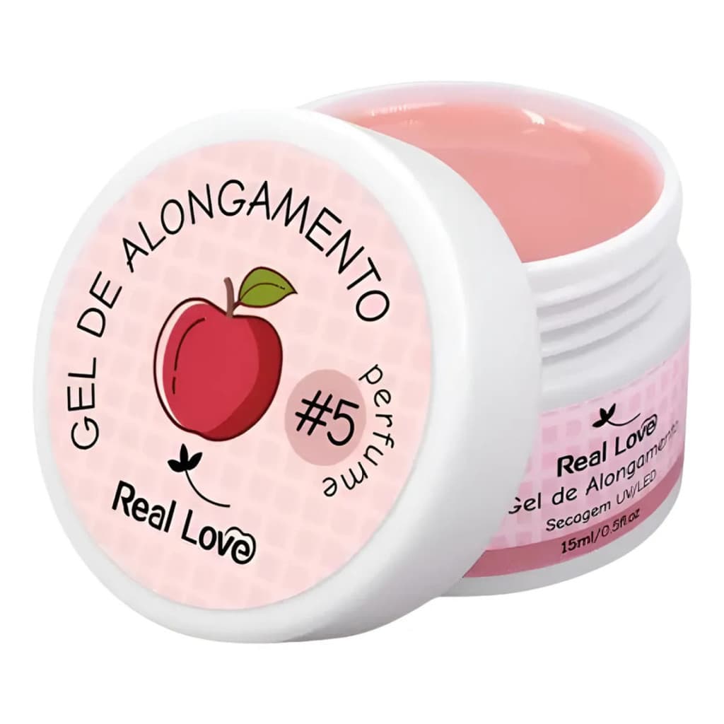 Gel Alongamento Unhas UV LED Real Love 15ml Cor 05 Aromatizado Morango Profissional