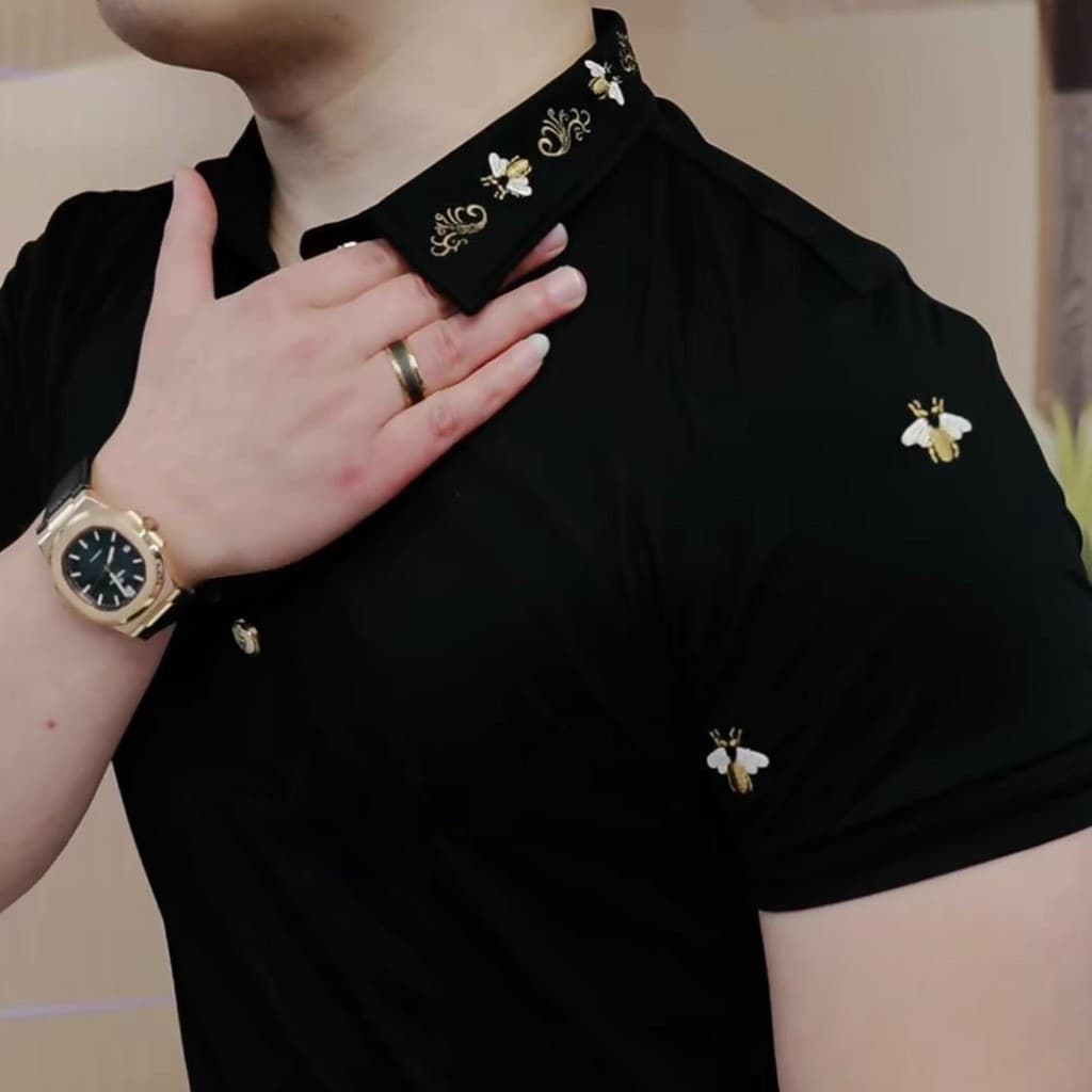 Camisa polo de verão bordada de manga curta camiseta masculina lapela Paul camisa Slim-Fit juventude camiseta na moda Ca