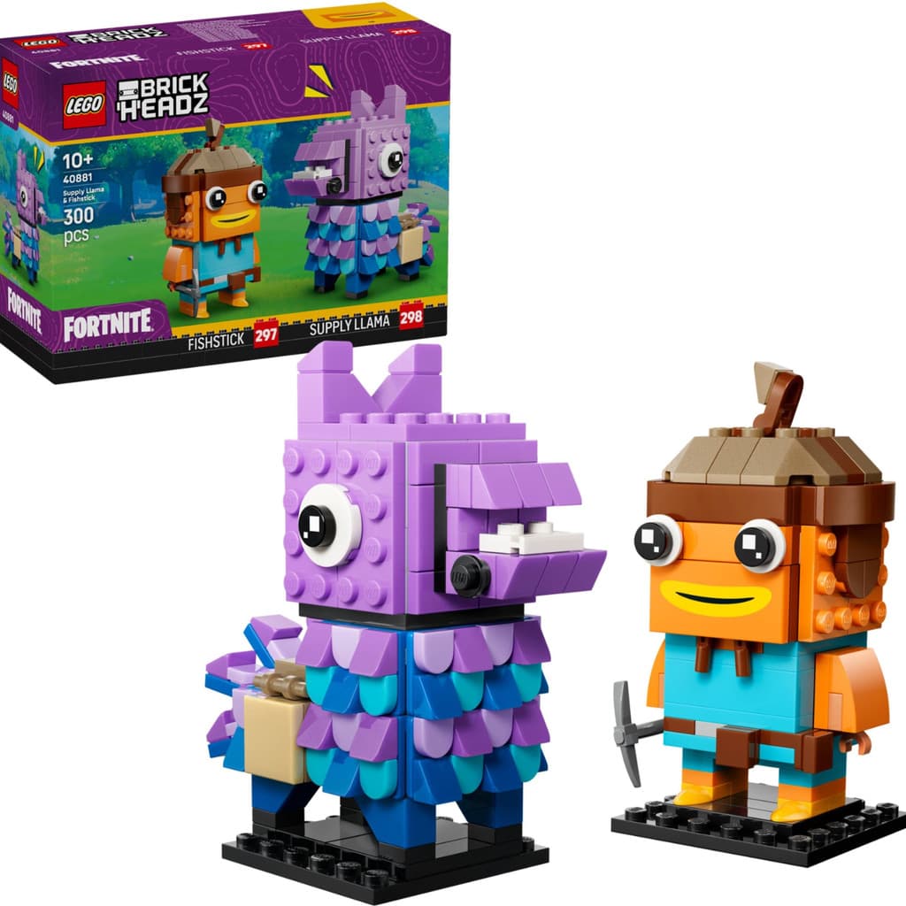 Lego Brickheadz Fortnite 40881 Supply Lhama E Vara De Peixe 300 Peças
