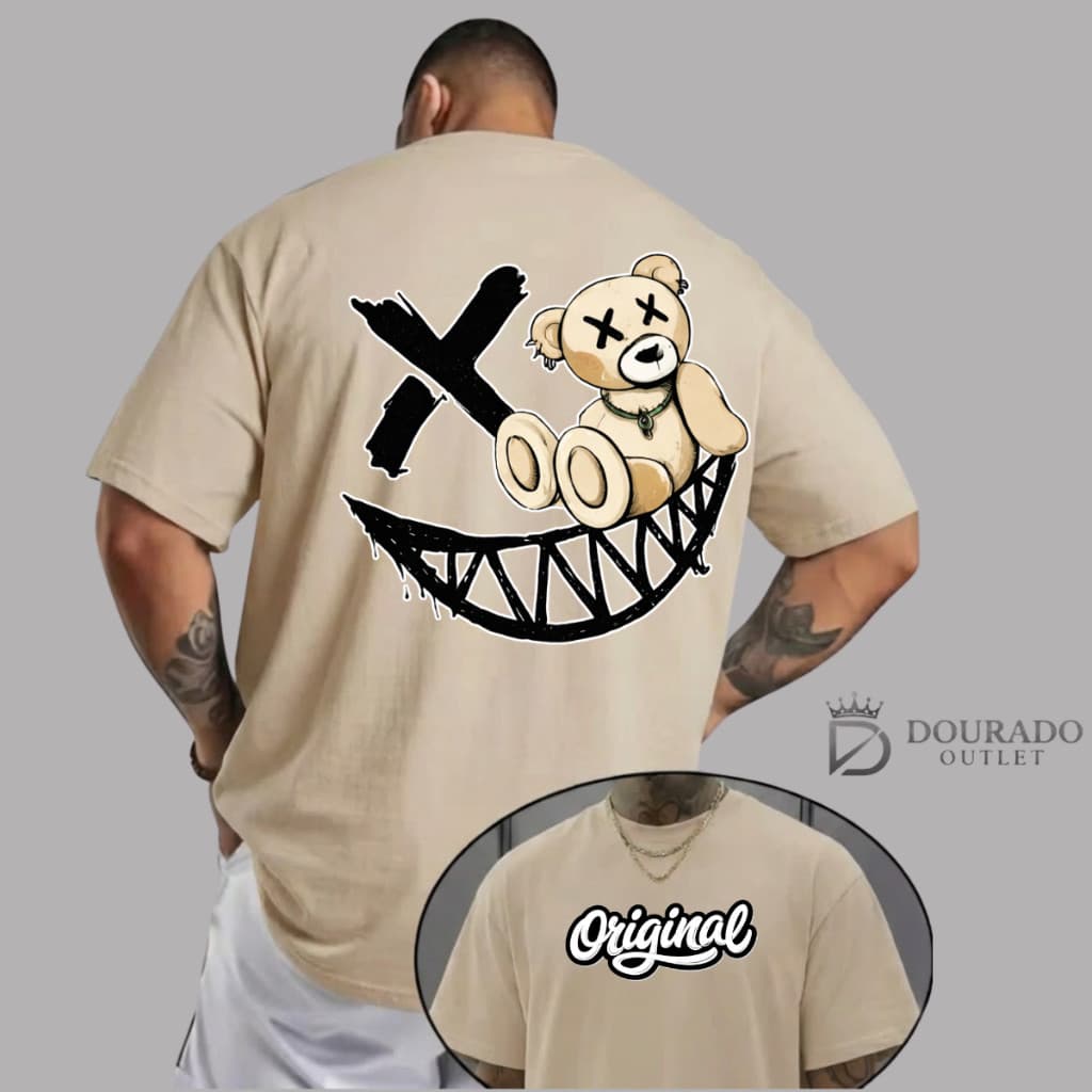 Camiseta Masculina Estampada Urso x Original Camisa T-shirt Unisex 100% Algodão Confortável Qualidade