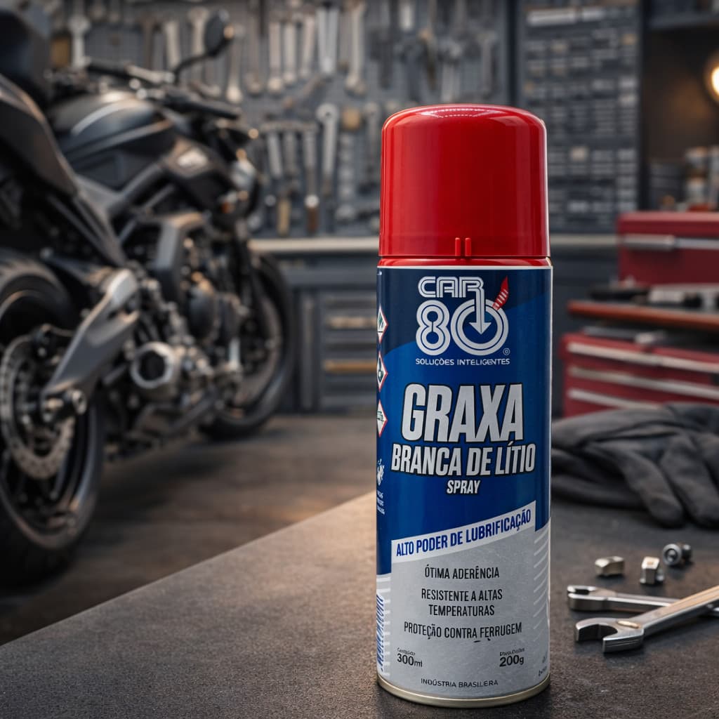 Graxa Branca De Lítio em Spray  Car80  Multiuso  Lubrifica 300 ml