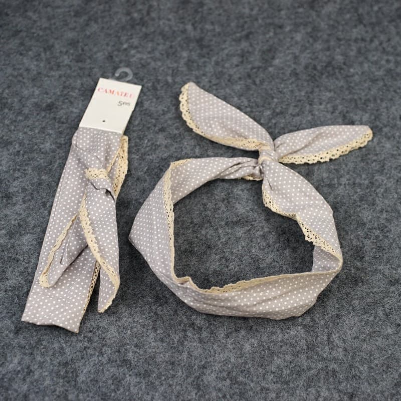 França camaeiu rendas orelhas de coelho variedade bolinhas bandana lenço fio de alumínio bandana acessórios para o cabel