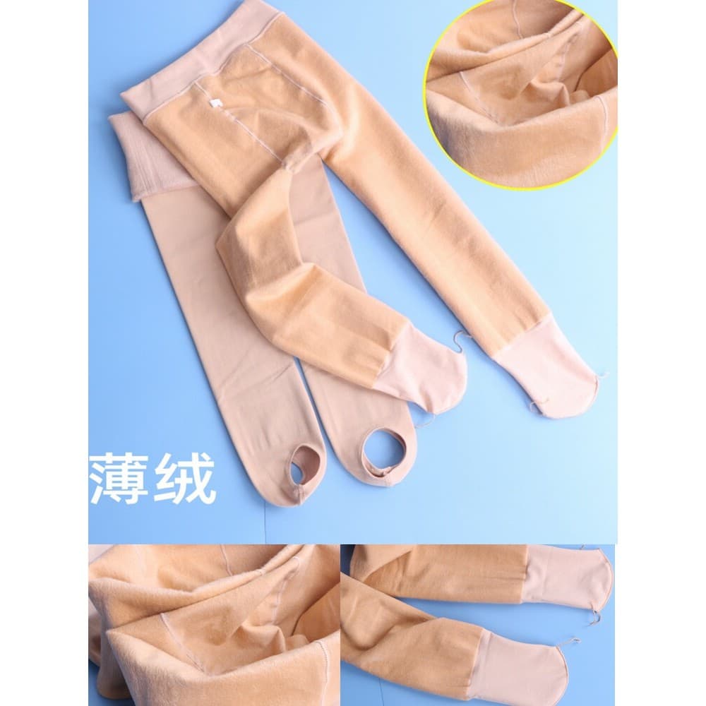 Meninas cor de carne Leggings primavera outono lã fina crianças pernas nuas ferramenta útil cor da pele meia-calça menin