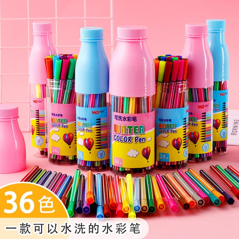 Crianças aquarela caneta conjunto lavável seguro Graffiti cor caneta jardim de infância bebê pintura escova escola primá