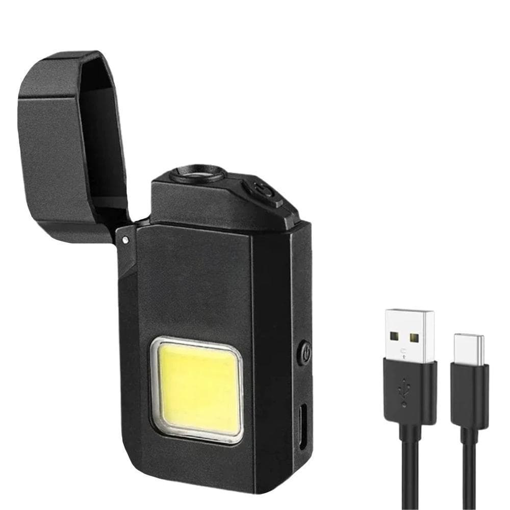 Isqueiro Elétrico Recarregável com Lanterna Led Usb 7 cm