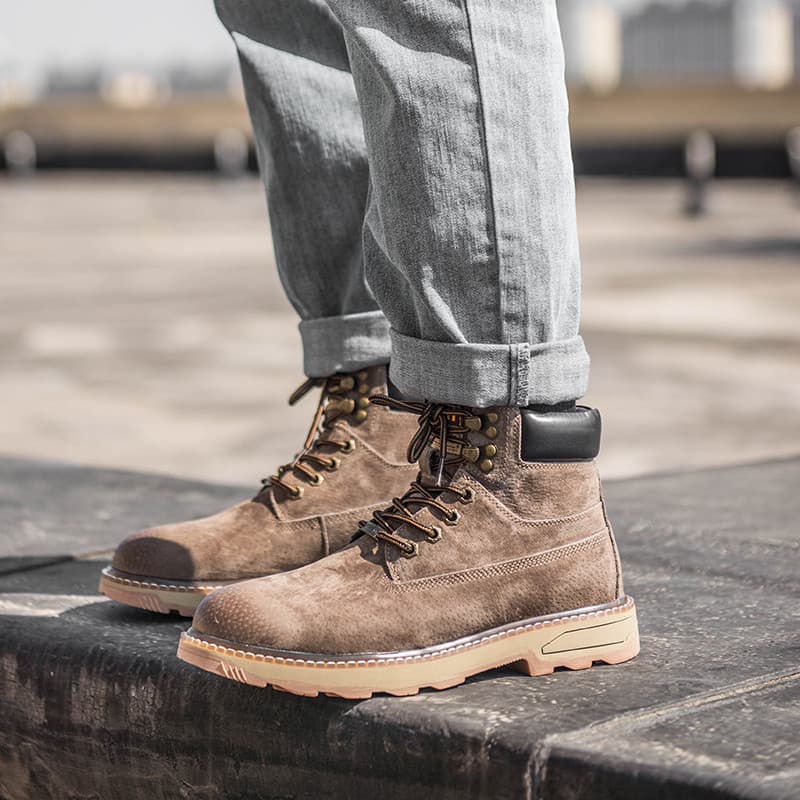 Botas Martin retrô com bico redondo, estilo britânico, corte médio, sapatos com aumento de altura, botas gerais respiráv