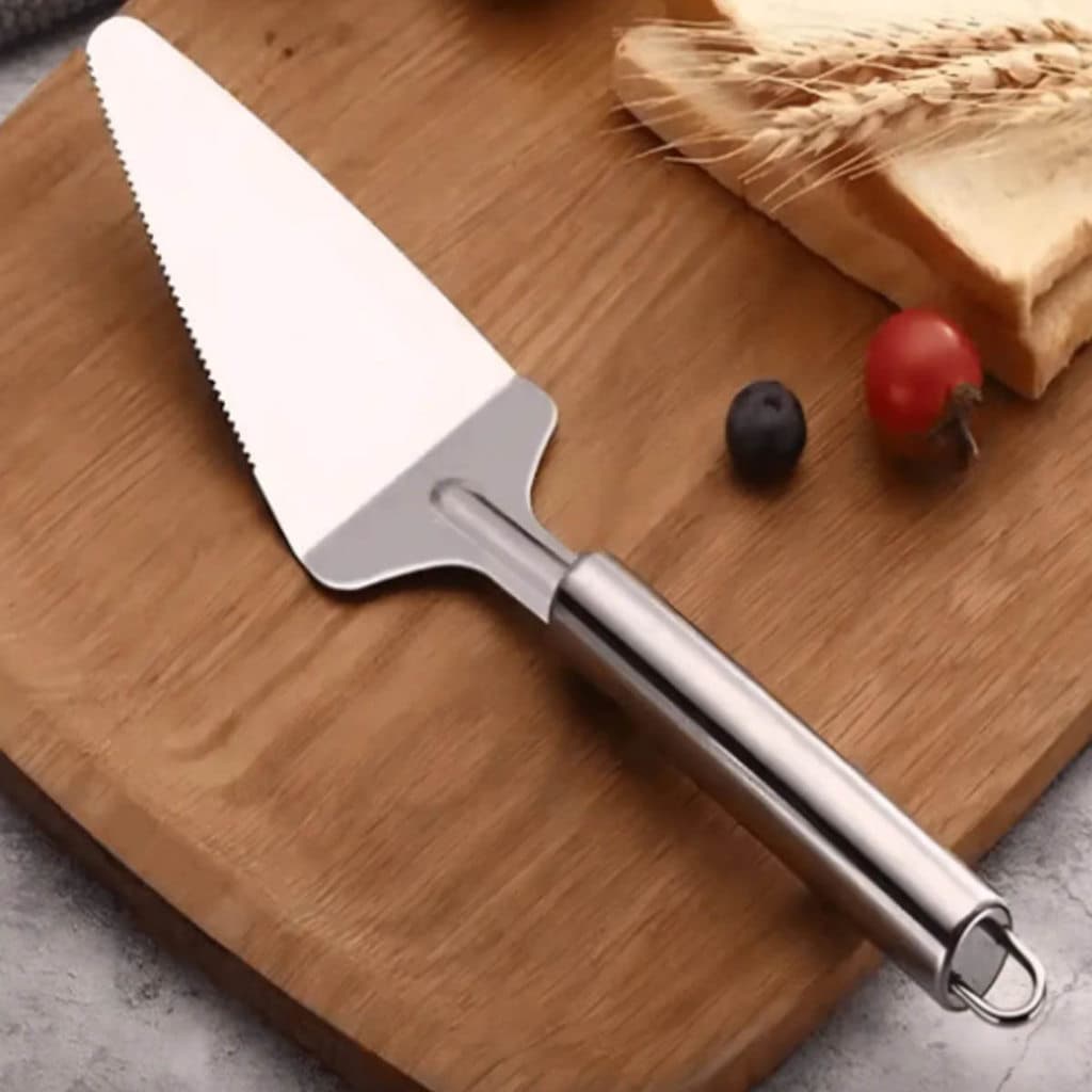 Espátula para Bolo Sobremesa Inox Torta Cozinha Serrilhada Profissional com Cabo Aço Resistente